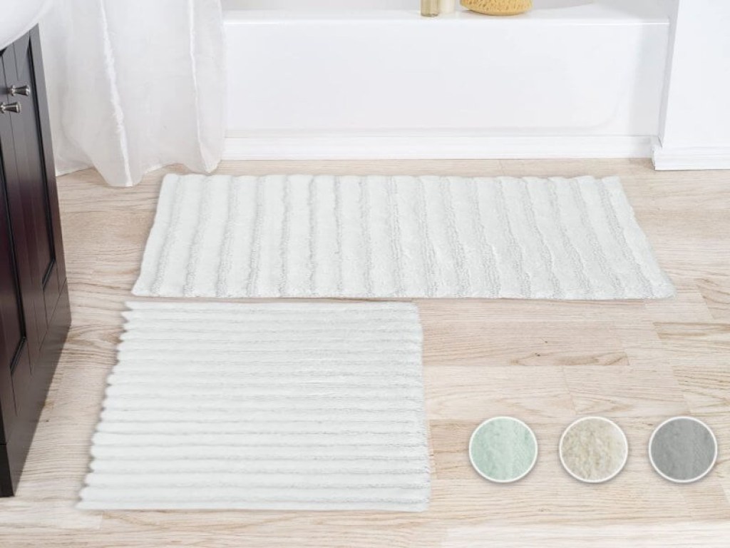 Πατάκια Μπάνιου Σετ Βαμβακερά Γαρύφαλλο 2ΤΜΧ | Γαρύφαλλο - Λευκά Είδη